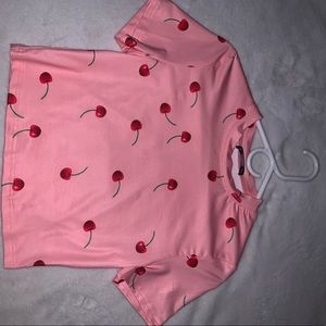 SHEIN pink cherry shirt